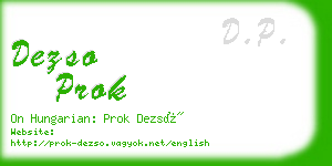 dezso prok business card